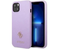 Apple iPhone 13 Mini Guess dėklas Saffiano 4G Small Metal Logo violetinės spalvos