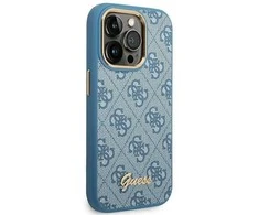 Dėklas Mėlyna Guess GUHCP14XHG4SHB iPhone 14 Pro Max 6.7 "mėlynas / mėlynas hard case 4G Vintage Gold Logo