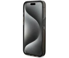 Dėklas GUESS GUHCP15LLFCSEGK IPHONE 15 PRO 6.1 "Juodas/Juodas HARDCASE LIQUID GLITTER GOLD STRIPES