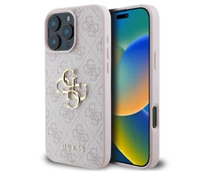 Guess 4G Big Logo Apple iPhone 16 – dėklas telefonui rožinės spalvos