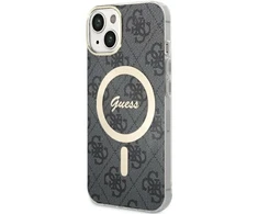 Dėklas Guess GUHMP14SH4STK Hardcase 4G MagSafe for iPhone 14 / 15 / 13 6.1" / juodas