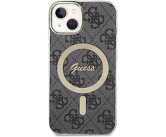 Dėklas Guess GUHMP14SH4STK Hardcase 4G MagSafe for iPhone 14 / 15 / 13 6.1" / juodas