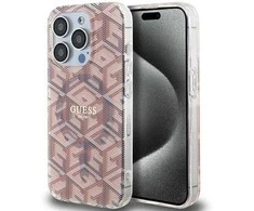 Dėklas GUESS GUHMP15XHGCUSTGP IPHONE 15 PRO MAX 6.7 "Rožinis/Rožinis HARDCASE IML GCUBE MAGSAFE