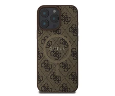 Guess 4G Ring Classic Logo MagSafe Apple iPhone 16 Pro – dėklas telefonui rudos spalvos