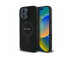 Guess Saffiano Classic Logo MagSafe Apple iPhone 16 Plus - dėklas telefonui juodos spalvos