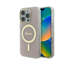 Guess GUHMP16XH4STP Apple iPhone 16 Pro Max 6.9″ rožinės spalvos kietas dėklas IML 4G MagSafe