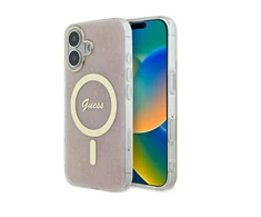 Guess GUHMP16SH4STP Apple iPhone 16 6.1″ rožinės spalvos kietas dėklas IML 4G MagSafe
