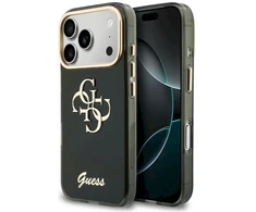 Dėklas Guess IML 4G Script Metal Case for iPhone 17 Pro / 18 Pro - Juoda