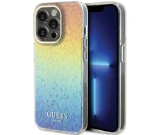 Dėklas GUESS GUHCP15LHDECMI IPHONE 15 PRO 6.1 "DAUGIAspalvis KIETAS DĖLIS IML FACETED MIRROR DISCO IRIDESCENT