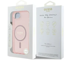 Guess IML Glitter Circle MagSafe dėklas iPhone 16e - rožinis
