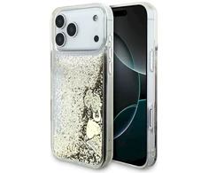 Guess Liq dėklas. Glitter 4 Charms Apple iPhone 17 Pro Max auksinis