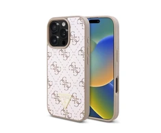 Guess New 4G Triangle Apple iPhone 16 Pro - dėklas telefonui baltos spalvos