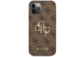 Guess "GUHCP12M4GMGBR PU 4G metalinis logotipo dėklas iPhone 12/12 Pro" rudas