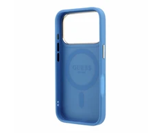 Guess PU 4G Ring Stand MagSafe dėklas skirtas iPhone 18 Pro Max Mėlyna