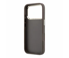 Guess PU 4G Strass Metal Logo dėklas skirtas iPhone 18 Pro rudos spalvos