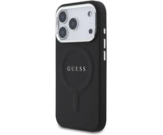Guess PU Saffiano MagSafe dėklas skirtas Apple iPhone 17 Pro juodos spalvos