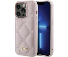 Dėklas GUESS GUHCP15LPSQSQSP IPHONE 15 PRO 6.1 "Rožinis/Rožinis HARDCASE QUILTED METAL LOGO