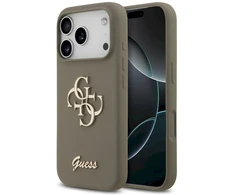 Guess Silicone Big 4G Script Dėklas iPhone 17 Pro rudos spalvos