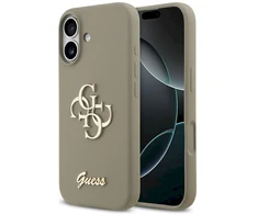 Guess Silicone Big 4G Script Dėklas iPhone 17 rudos spalvos