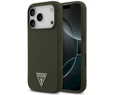 Dėklas Guess Silicone Triangle Logo MagSafe Case for iPhone 17 Pro - Žalias