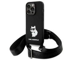 Karl Lagerfeld KLHCP15XSCBSCNK Apple iPhone 15 Pro Max 6.7″ kietas dėklas juodos spalvos Crossbody Silicone Choupe