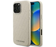 Dėklas Karl Lagerfeld FW Stamped Karl MagSafe Case for iPhone 16 Pro - rusvai gelsvas