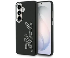 Dėklas Karl Lagerfeld Grained Signature Metal Resin Logo Samsung Galaxy S26 juodos spalvos