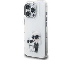 „Karl Lagerfeld IML Aquarelle Karl &amp; Choupette &amp; Logo“ dėklas, skirtas „iPhone 16 Pro Max“ - Baltas