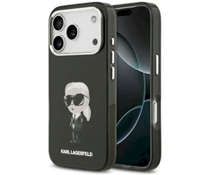 Karl Lagerfeld IML Aquarelle Karl &amp; Logo MagSafe dėklas Apple iPhone 17 Pro juodos spalvos