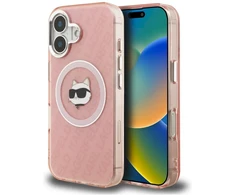 Dėklas Karl Lagerfeld IML Choupette Head Logo MagSafe iPhone 16 Case - Rožinė