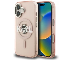 Dėklas Karl Lagerfeld IML Choupette Sketch Logo MagSafe iPhone 16 Case - Rožinė