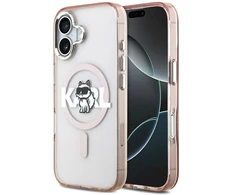 Karl Lagerfeld dėklas, skirtas IPHONE 17, suderinamas su „MagSafe KLHMP17SHGCHGKBP“ (IML Choupette eskizo logotipas), rožinis