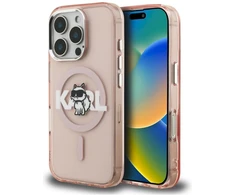 Dėklas Karl Lagerfeld IML Choupette Sketch Logo MagSafe Case for iPhone 16 Pro Max - Rožinė