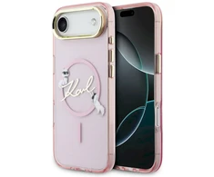 Dėklas Karl Lagerfeld IML Choupettes Karl Script Logo MagSafe iPhone Air Case - Rožinė