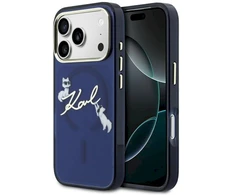 „Karl Lagerfeld IML Choupettes Karl Script Logo MagSafe“ dėklas, skirtas „iPhone 17 Pro“ - Mėlyna