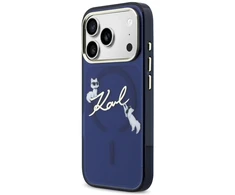 „Karl Lagerfeld IML Choupettes Karl Script Logo MagSafe“ dėklas, skirtas „iPhone 17 Pro Max“ - Mėlyna