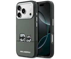 Karl Lagerfeld IML K&CH Heads Logo MagSafe dėklas skirtas iPhone iPhone 17 Pro juodos spalvos