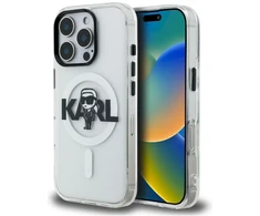 „Karl Lagerfeld IML Karl Sketch Logo MagSafe“ dėklas, skirtas „iPhone 16 Pro“ – skaidrus