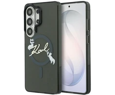 Karl Lagerfeld IML Choupette Karl Script Logo Magnetic dėklas skirtas Samsung Galaxy S26 Ultra juodos spalvos