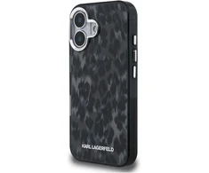 „Karl Lagerfeld IML“ leopardo rašto „MagSafe“ dėklas, skirtas „iPhone 16“ – Juodas