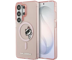 Dėklas Karl Lagerfeld IML Peekaboo Choupette MagSafe Samsung Galaxy S26 Ultra rožinės spalvos