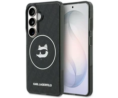 Dėklas Karl Lagerfeld IML Repeated Choupette MagSafe Samsung Galaxy S26 juodos spalvos