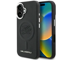 Dėklas Karl Lagerfeld Inicialų &amp; Metalinė Logo MagSafe Danga iPhone 16 - Juoda
