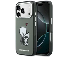 „Karl Lagerfeld Karl &amp; Choupette Back MagSafe“ dėklas, skirtas „iPhone 17 Pro“ – Juodas