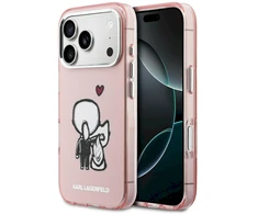 Dėklas Karl Lagerfeld Karl &amp; Choupette Back MagSafe Case for iPhone 17 Pro Max - Rožinė