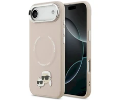 Karl Lagerfeld Karl &amp; Choupette Pins MagSafe dėklas skirtas Apple iPhone Air rožinės spalvos