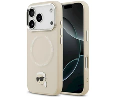 Karl Lagerfeld Karl Pin MagSafe dėklas skirtas Apple iPhone 17 Pro Max rusvai gelsvas