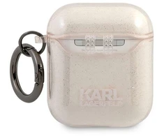 Karl Lagerfeld KLA2UKHGD AirPods dėklas aukso spalvos Glitter Karl`s Head
