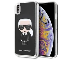 Dėklas Karl Lagerfeld KLHCI65ICGBK iPhone XsMax juoda/juodas Iconic Glitter