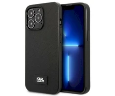 Karl Lagerfeld KLHCP13LSFMP2K Apple iPhone 13 Pro / 13 6,1″ kietas dėklas juodos spalvos Saffiano Plaque